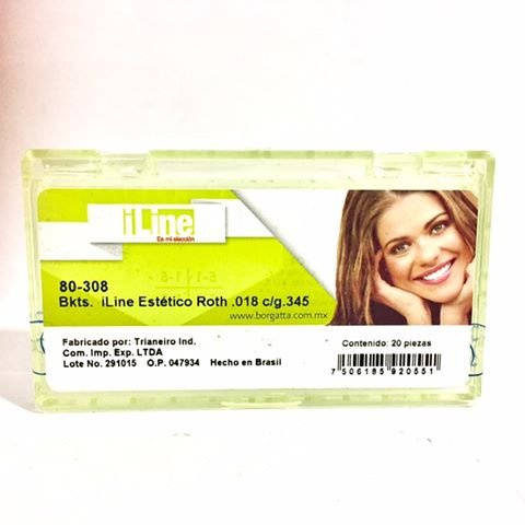 BRACKETS ILINE C/G345 .018 ROTH ESTETICO