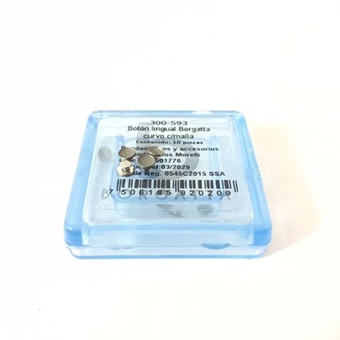 BOTON LINGUAL PLANO CON MALLA C/10