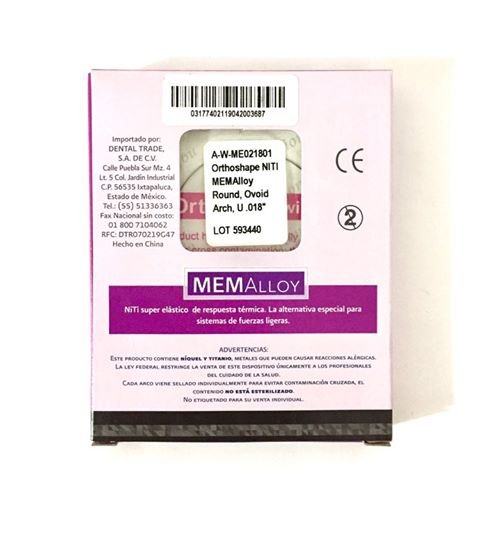 ARCO MEMALLOY .018 SUP CAJA C/10