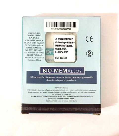 ARCO BIOMEMALLOY .016X.016 INF CAJA C/10