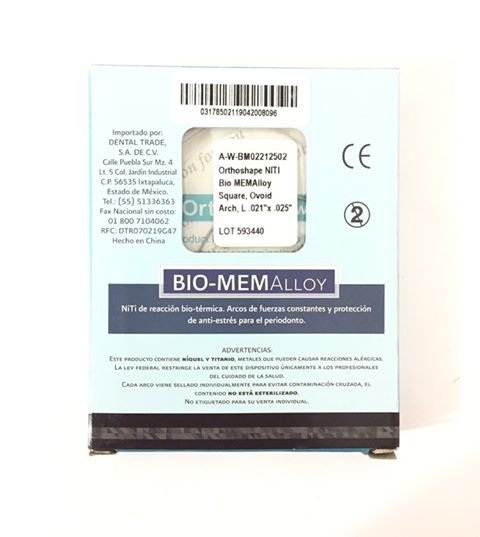 ARCO BIOMEMALLOY .021X.025 INF CAJA C/10