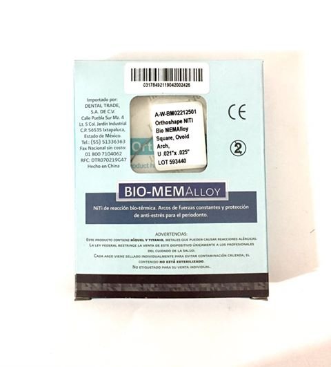 ARCO BIOMEMALLOY .021X.025 SUP CAJA C/10