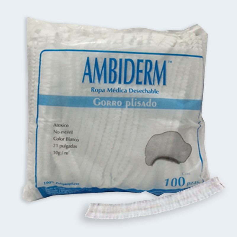 GORRO PLISADO AZUL O BLANCO 10GR C/100