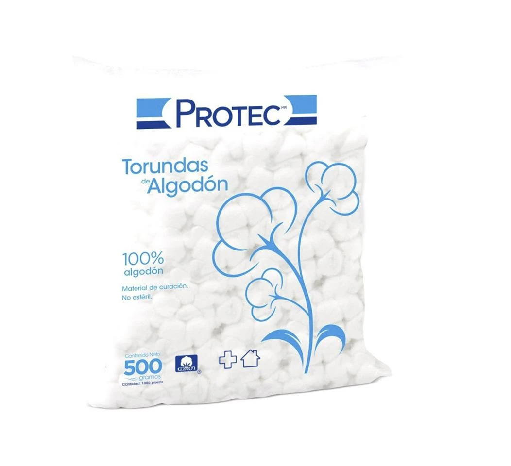 TORUNDAS  DE ALGODON PROTEC 500 GR