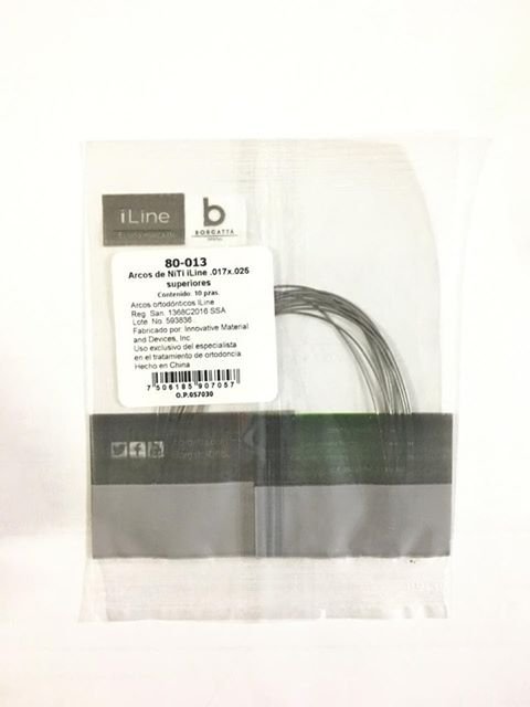 ARCO NITI .017X.025 SUP BOLSA C/10 ILINE