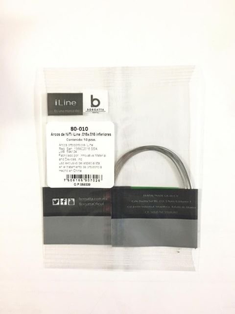 ARCO NITI .016X.016 INF BOLSA C/10 ILINE