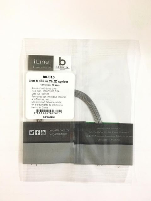 ARCO NITI .018X.025 SUP BOLSA C/10 ILINE