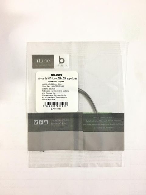 ARCO NITI .016X.016 SUP BOLSA C/10 ILINE