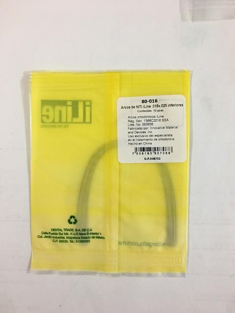 ARCO NITI .018X.025 INF BOLSA C/10 ILINE