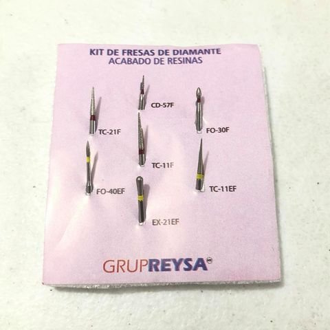 KIT DE FRESAS TERMINADO RESINA C/7 REYSA