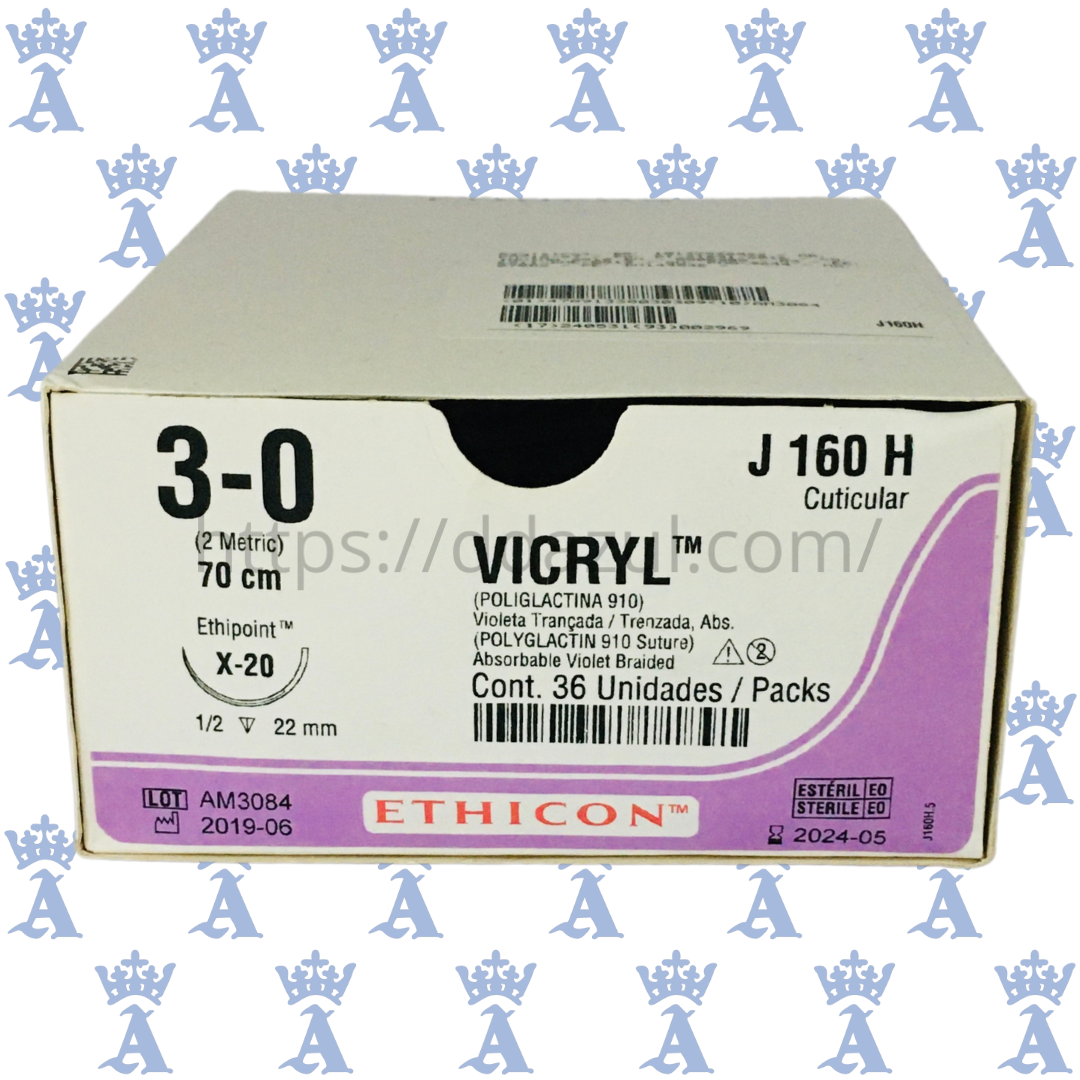 SUTURA VICRYL 3-0 70X X-20 C/36 ETHICON