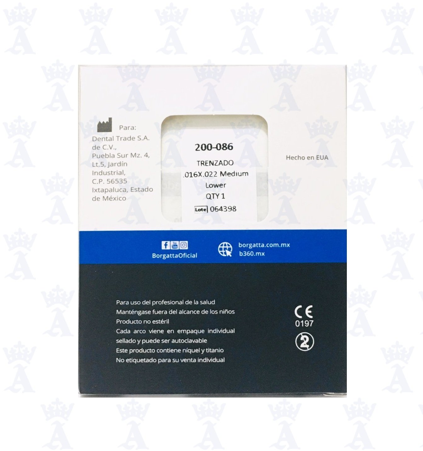 ARCO ACERO TRENZADO .016X.022 INF C/10