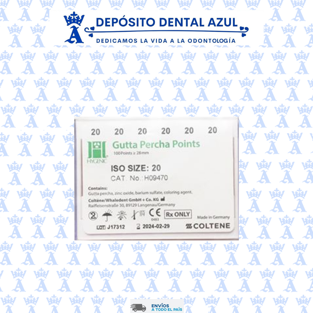GUTTA PERCHA 20 HYGENIC PUNTAS