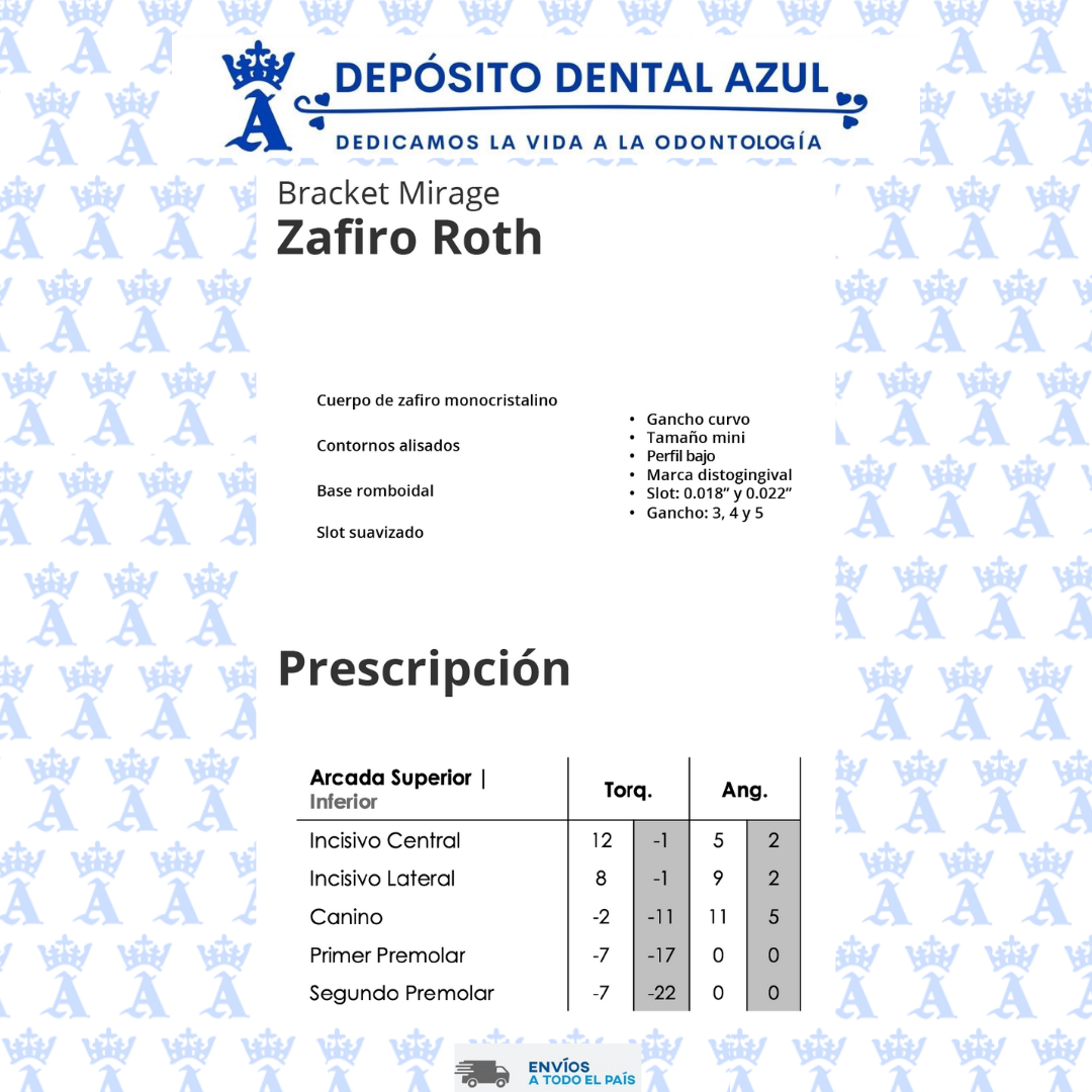 BRACKETS ZAFIRO ROTH .022 BORGATTA