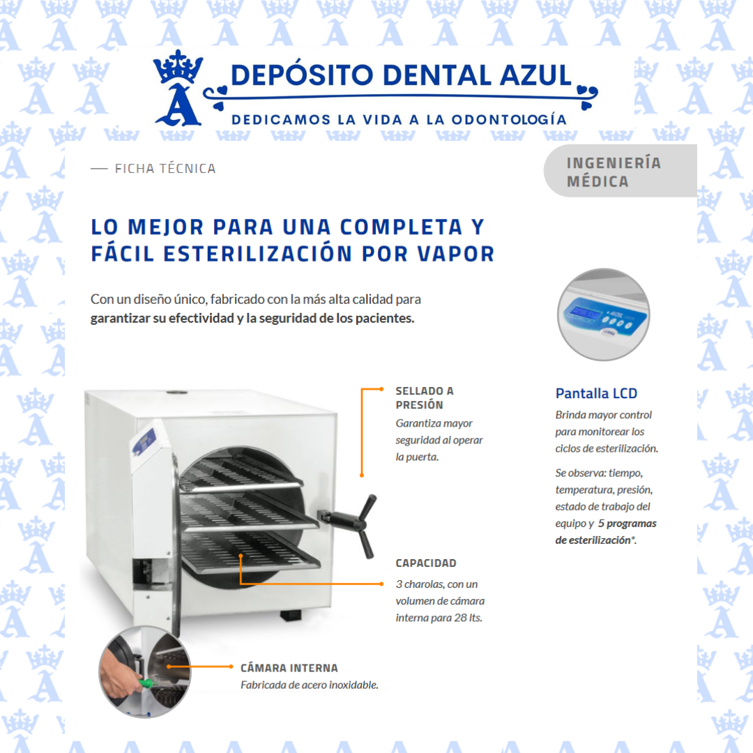 AUTOCLAVE LORMA MOD AV 28L BLANCO
