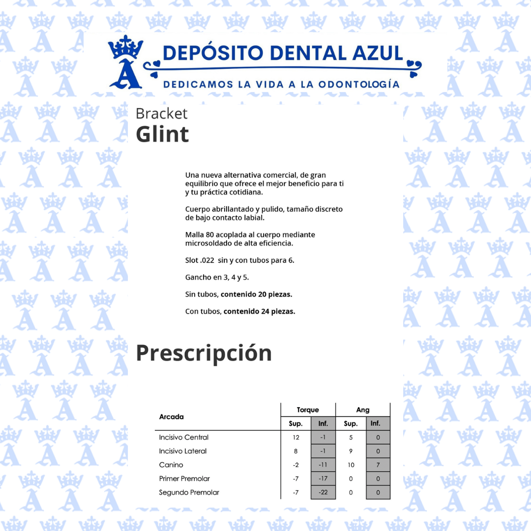 BRACKETS GLINT ROTH .022 C/G 345 C/TUBO
