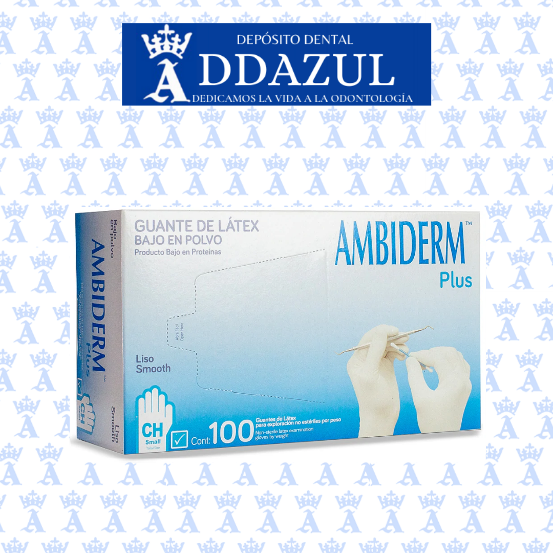 GUANTE AMBIDERM PLUS AZUL CH