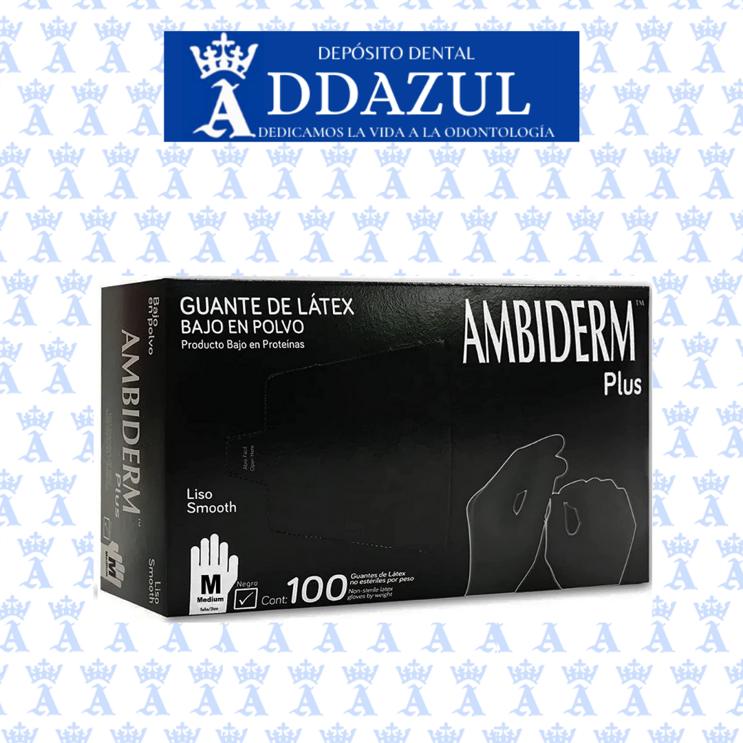 GUANTE AMBIDERM PLUS NEGRO M