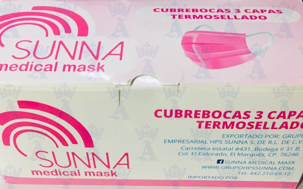 CUBREBOCAS SUNNA ROSA CAJA C/50