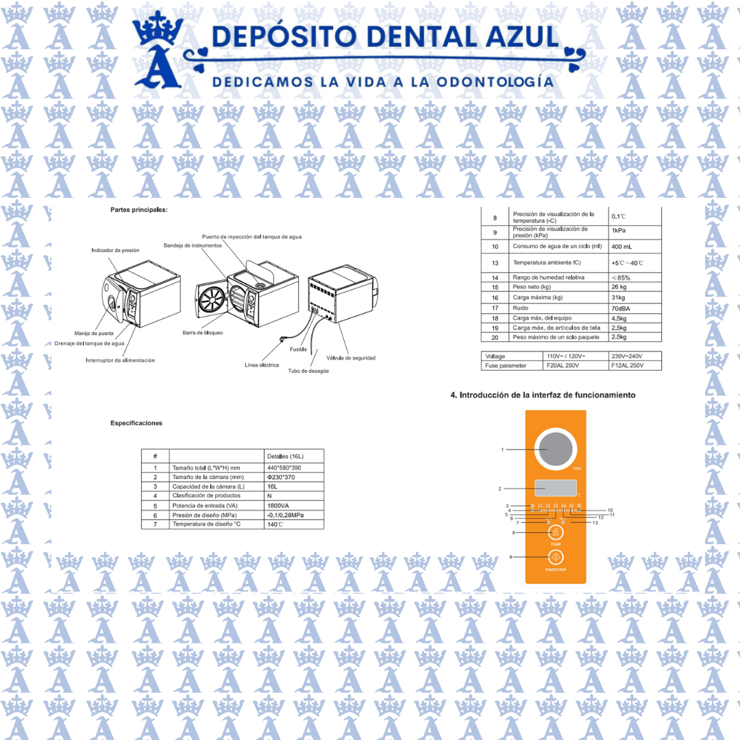 AUTOCLAVE 16L RUNYES SEA LED AZUL GAYZ