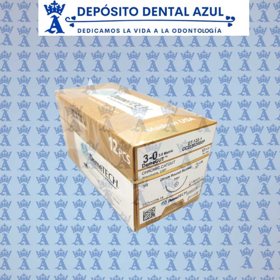 SUTURA CATGUT CROMICO 3-0 36MM C/12
