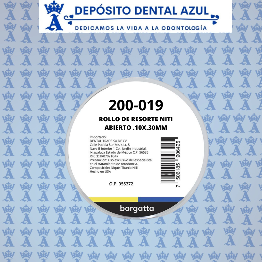 ROLLO DE RESORTE NITI ABIERTO .10X.30MM