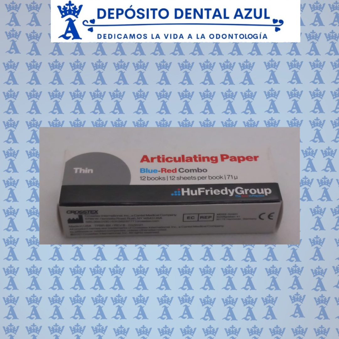 PAPEL DE ARTICULAR AZUL-ROJO(CROSSTEX) C/12 HU-FRIEDY