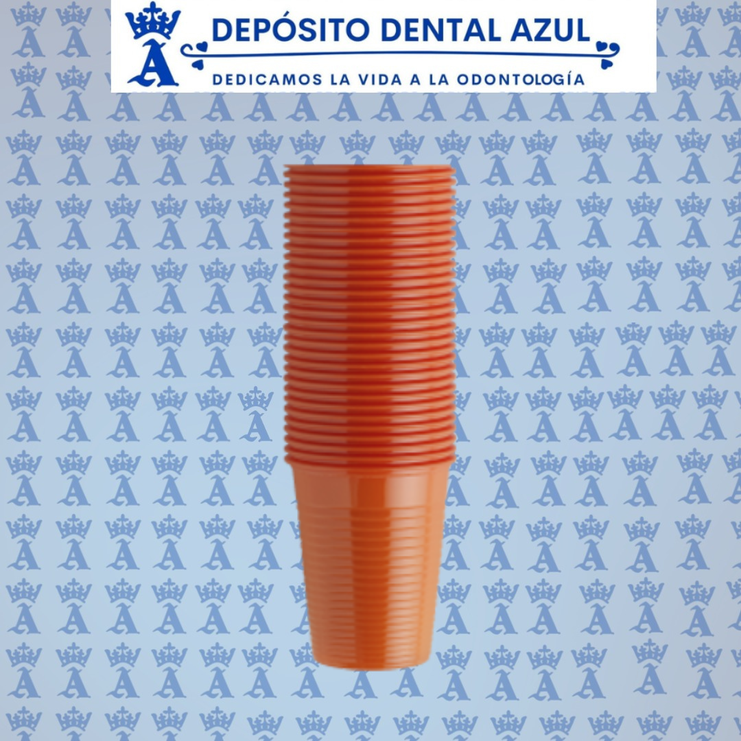 VASOS DE PLASTICO NARANJA BOLSA C/50