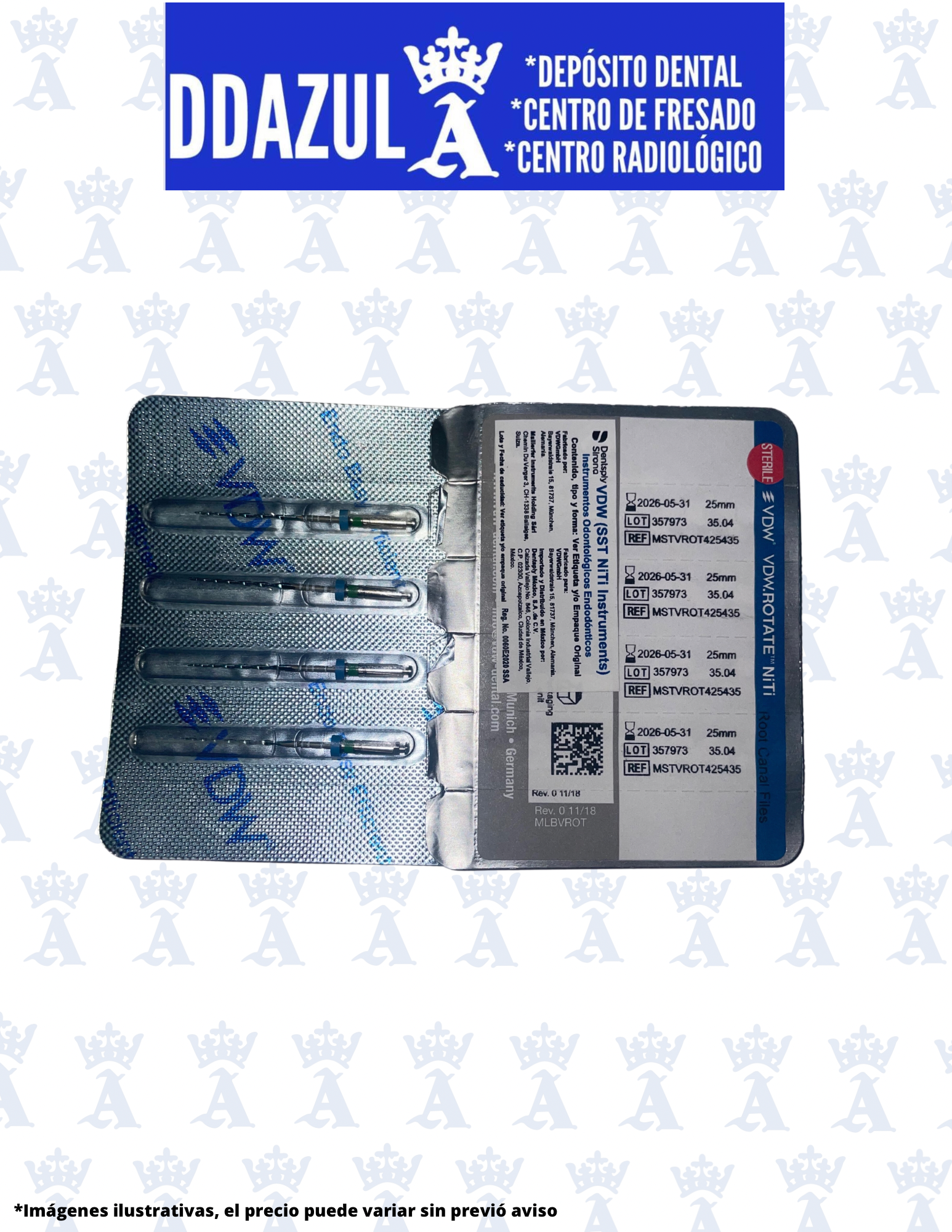 LIMA ROTATORIA NITI 35.04 FILE 25MM C/4 VDW