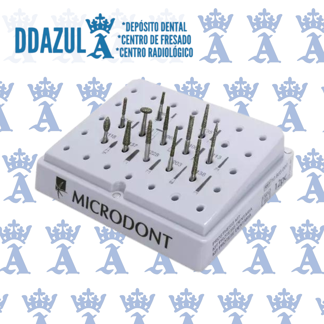 KIT PROTESIS C/12 FRESAS MICRODONT