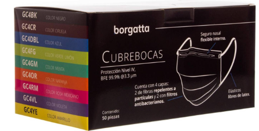 CUBREBOCAS 4 CAPAS NIVEL IV VERDE LIMON C/50