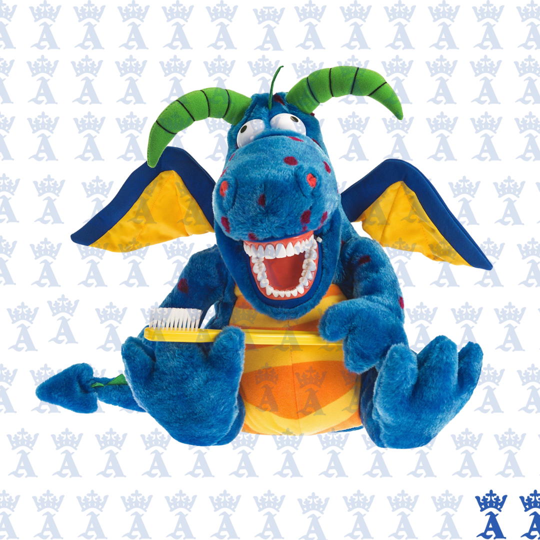 PELUCHE DRAGON DIDACTICO CON CEPILLO